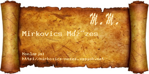 Mirkovics Mózes névjegykártya